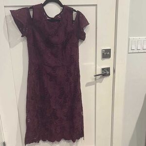 Elegant Purple Lace Dress